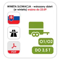 Słowacja wskazany dzień do 23:59 - przyczepa O1/O2 (e-winieta)